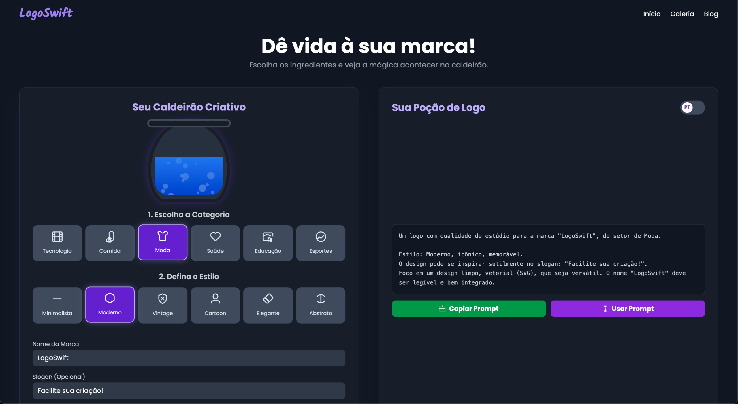 Cansado de Bloqueios Criativos? Crie o Seu Logo Num Passe de Mágica com o LogoSwift!