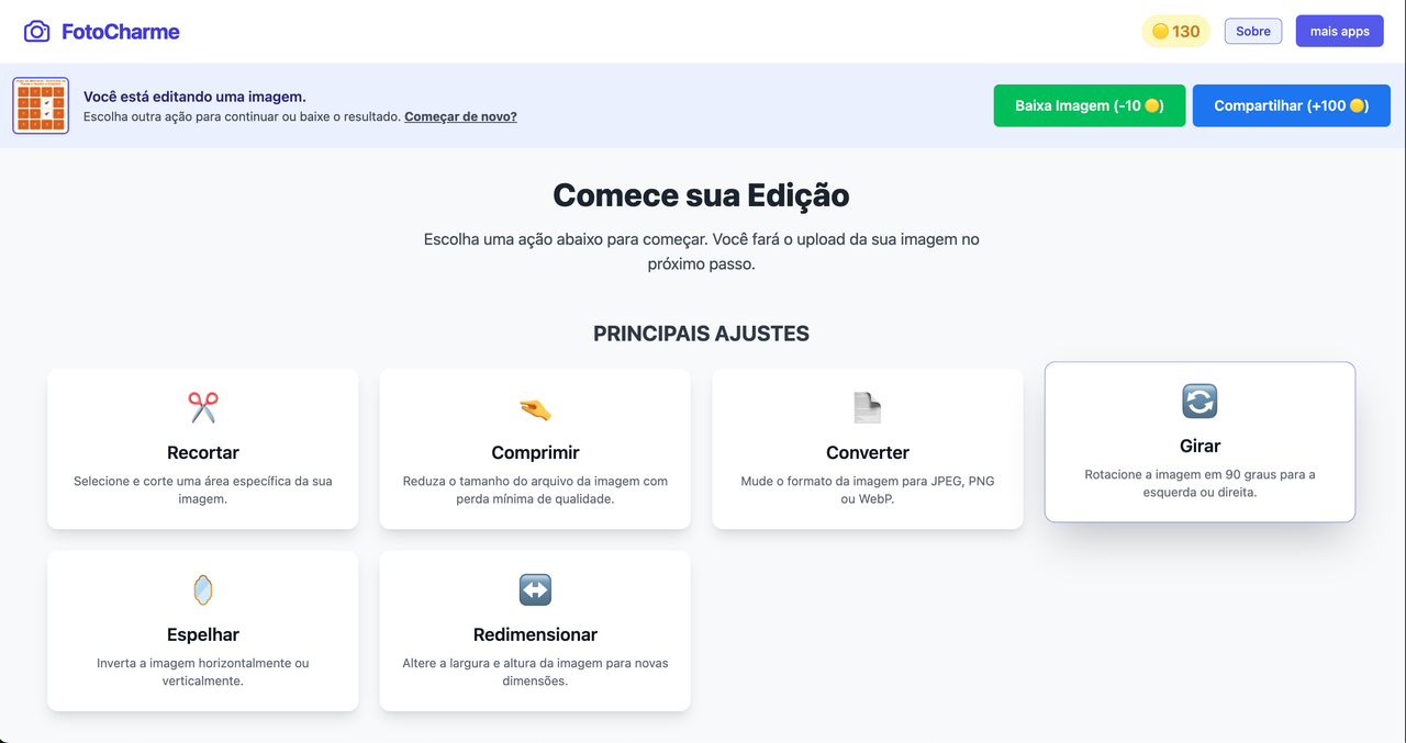 FotoCharme: O Editor de Imagens Online Gratuito que Transforma Suas Fotos com Simplicidade