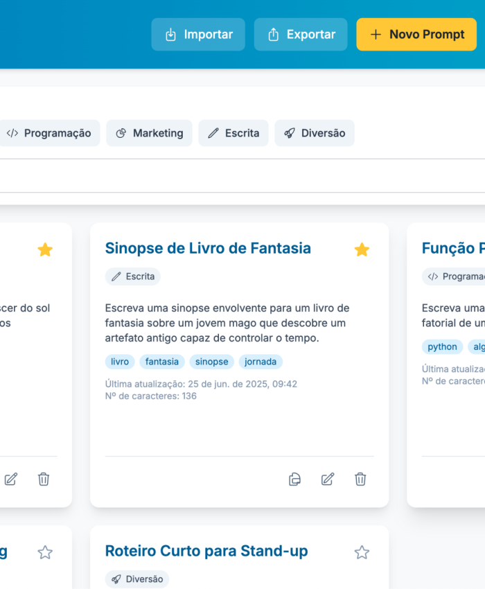 PromptCraft: Organize suas ideias de IA e turbine sua produtividade!